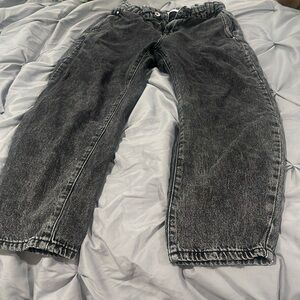 Zara Faded black wash jeans with stretchy waistband
